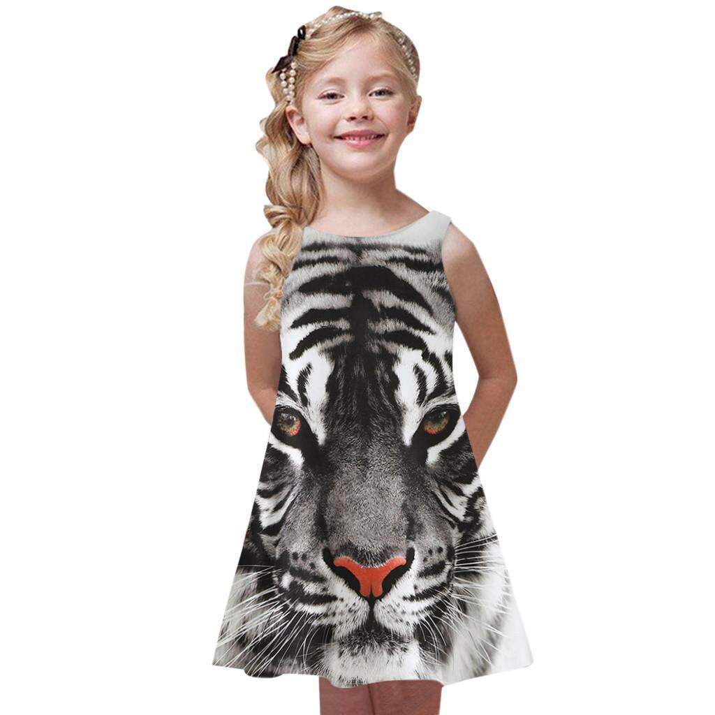 Summer Toddler Kids Baby Girls Princess Dresses Party Sleeveless Casual Sundress