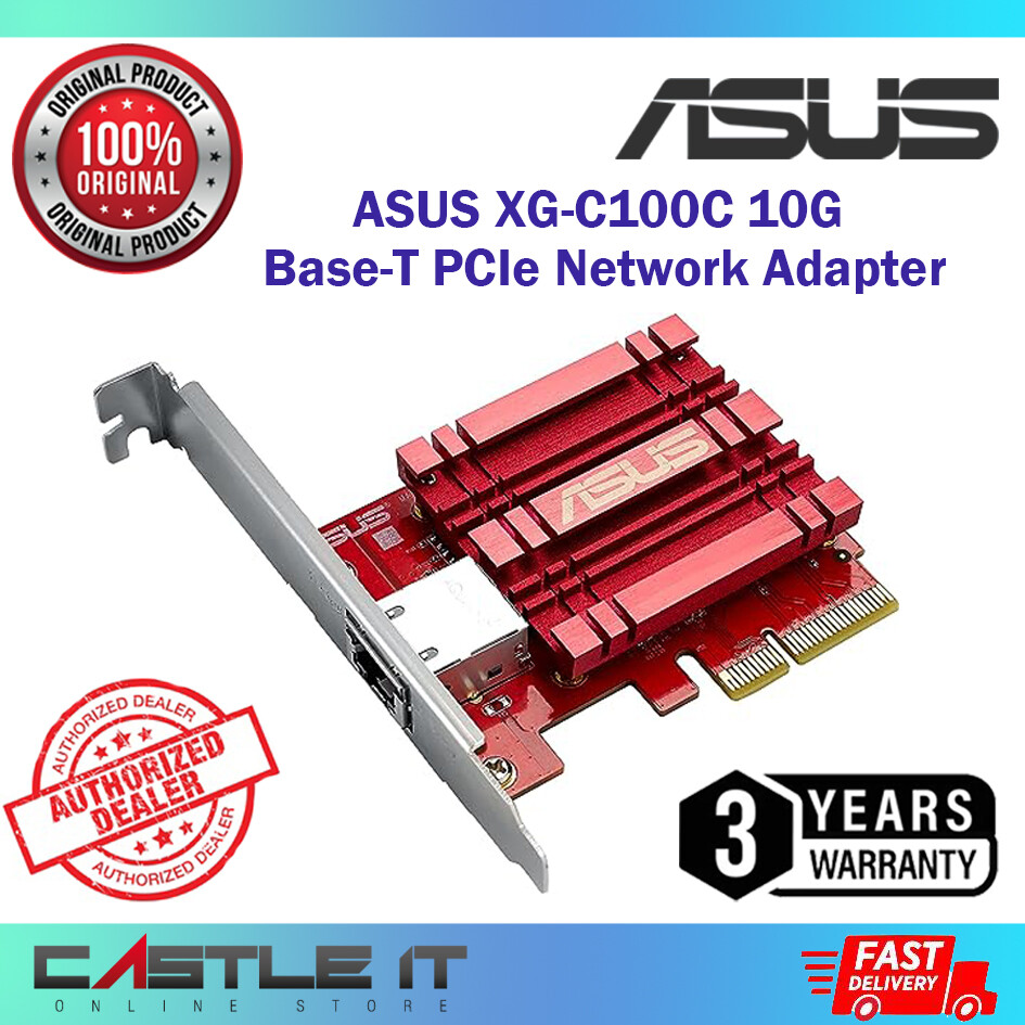 ASUS XG-C100C 10G BASE-T NETWORK ADAPTER PCI-E X4 CARD WITH SINGLE RJ ...