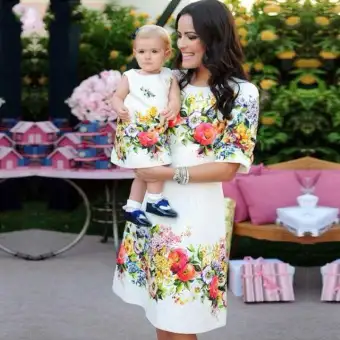 mother and daughter dress lazada