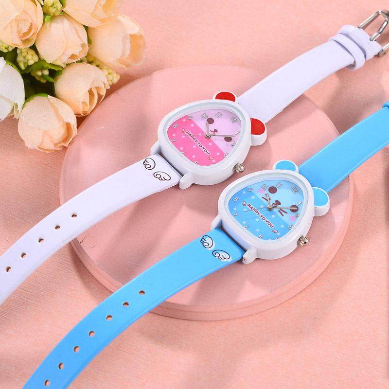 Hamster Shaped Dial Quartz Wrist Watch with PU Leather Strap Cute