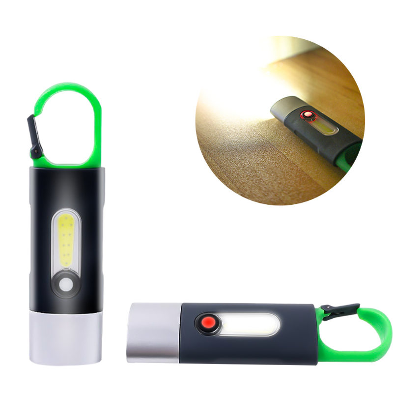 Mini Đèn pin móc khóa đèn pin Led sạc điện xách tay đèn pin sạc USB công suất cao cắm trại tầm xa đèn lồng