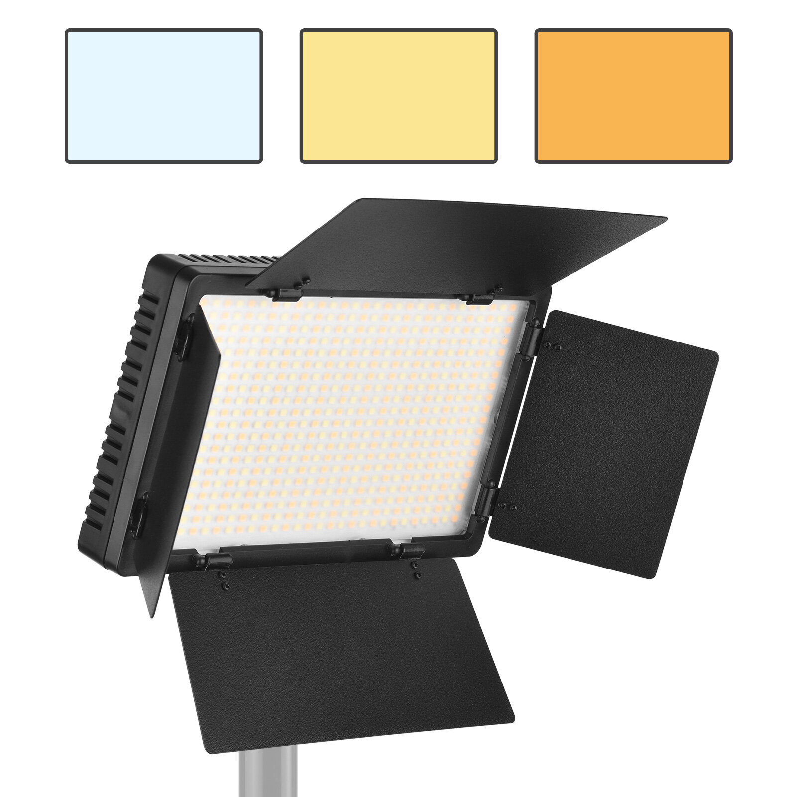 Andoer Đèn Quay Video LED-600 Đèn LED Bảng Đèn Chụp Ảnh Chuyên Nghiệp 600 Hạt Đèn Sáng Điều Chỉnh Được Nhiệt Độ Hai Màu Độ Sáng Điều Chỉnh Được 3200-5600K Với Thanh Chắn Vít 1/4 Inch