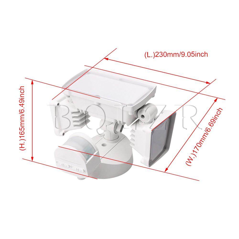 Có thể điều chỉnh Ba Đầu Chuyển Động Kích Hoạt ĐÈN LED Cảm Biến An Ninh Lũ Ánh Sáng Trắng