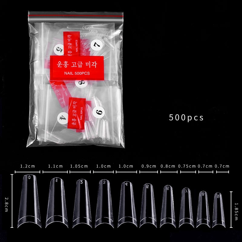 500pcs False Nail Art Tips French Natural Transparent Coffin False Nails Tips Acrylic UV Gel Manicure
