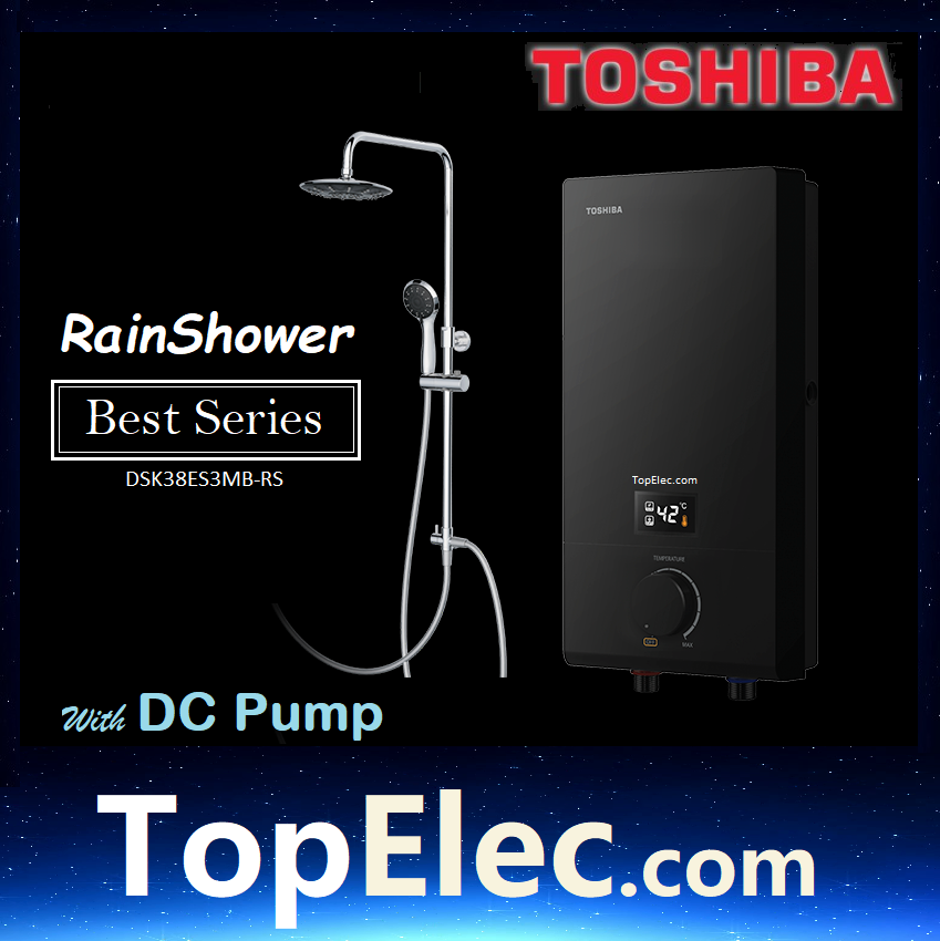 Toshiba Rain Shower DC Inverter Pump Water Heater with Dual Heater DSK38ES3MBRS Toshiba water