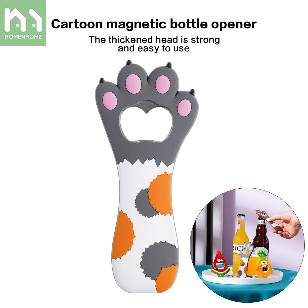 Homenhome Beer Bottle Opener Refrigerator Sticker Multifunctional Creative Quirky Portable Wine Opener