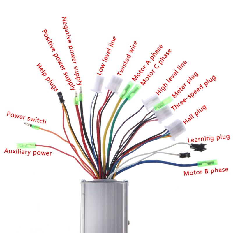 Bộ Điều Chỉnh Không Chổi Than DC 24/36V 250W Bộ Điều Khiển Tốc Độ Động Cơ Điện Xe Scooter E-bike