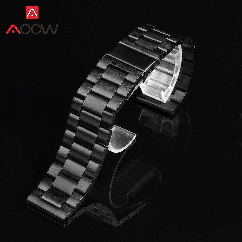 3 Dây Đeo Bằng Thép Không Gỉ Màu Trơn 18Mm 20Mm 22Mm 24 Khóa Gấp Vòng Đeo Tay Thay Thế Kim Loại Cho Nam Tháo Nhanh Dây Đeo Đồng Hồ