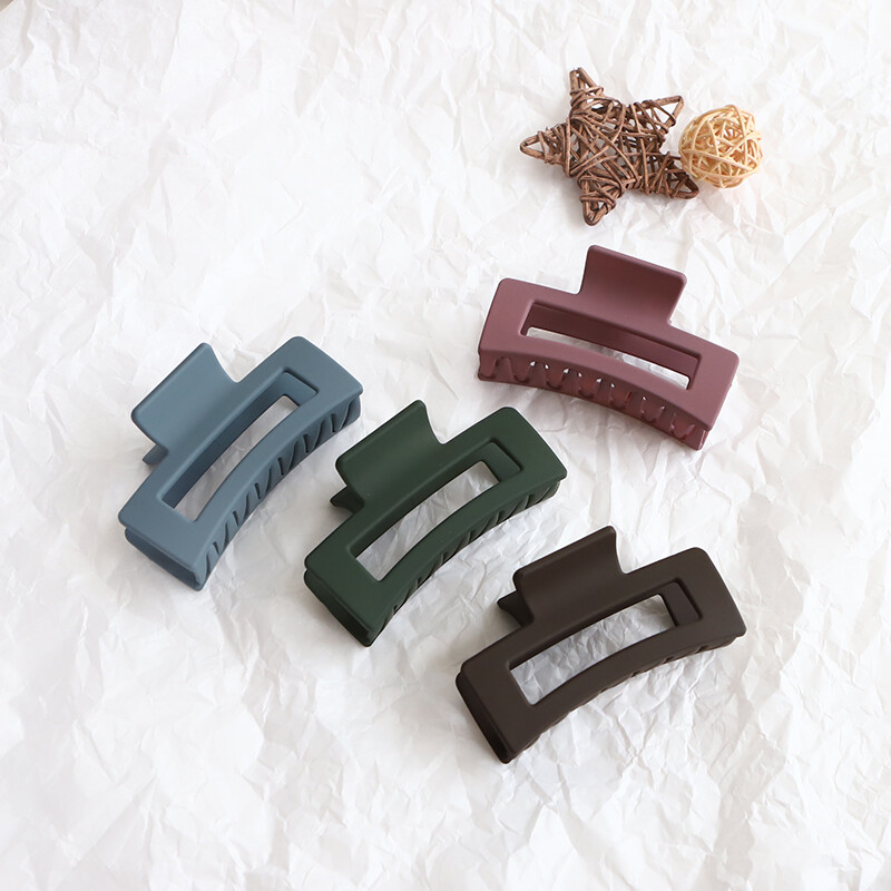 Women's Hair Clip Big Strong Hold Hairpin Multi-function Rectangular Thick Solid Color Shark Hair Clip 6 Colors Available
