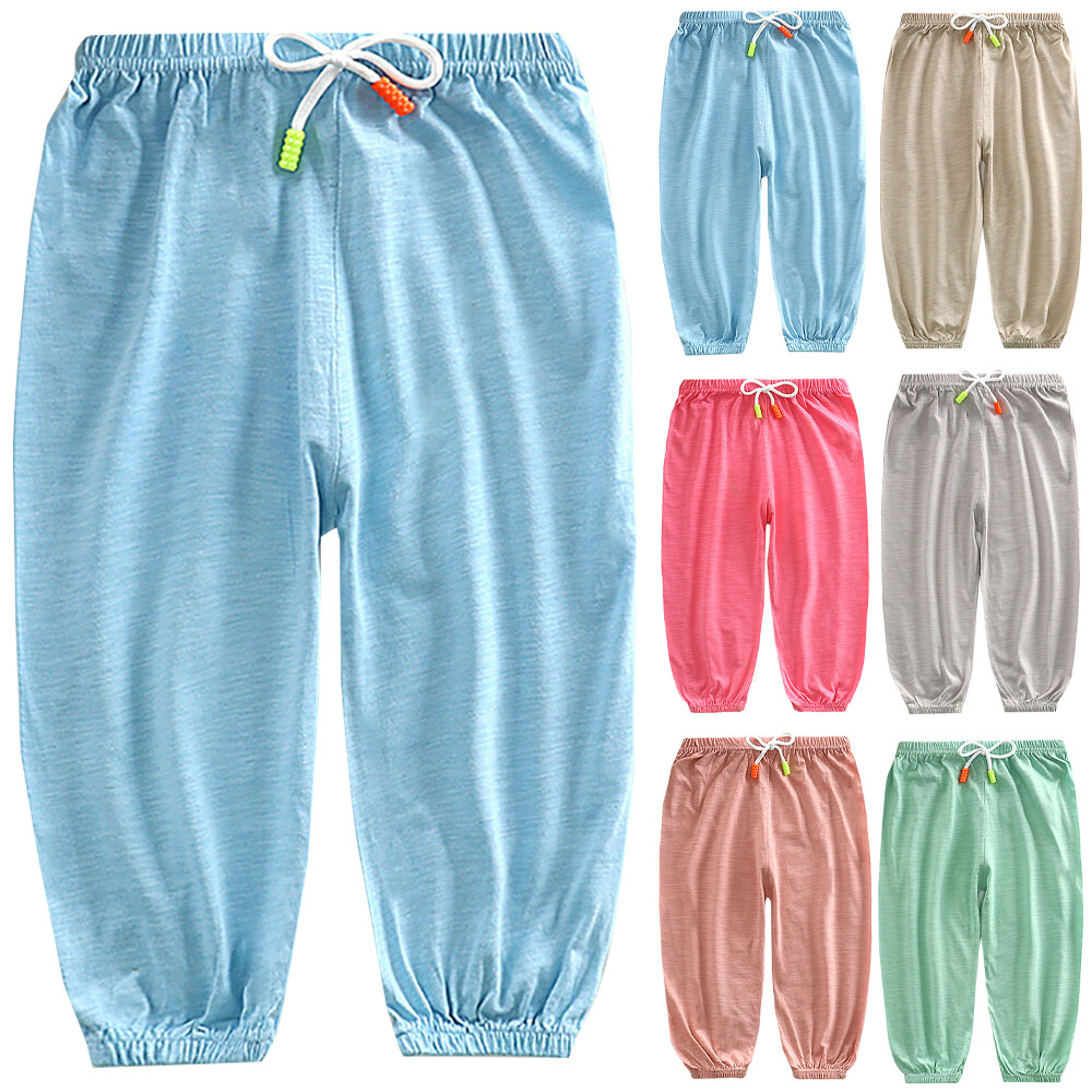 Kingstar123 Kids Boys Long Pants Casual Harem  Drawstring Soild Pants Kids Bottom