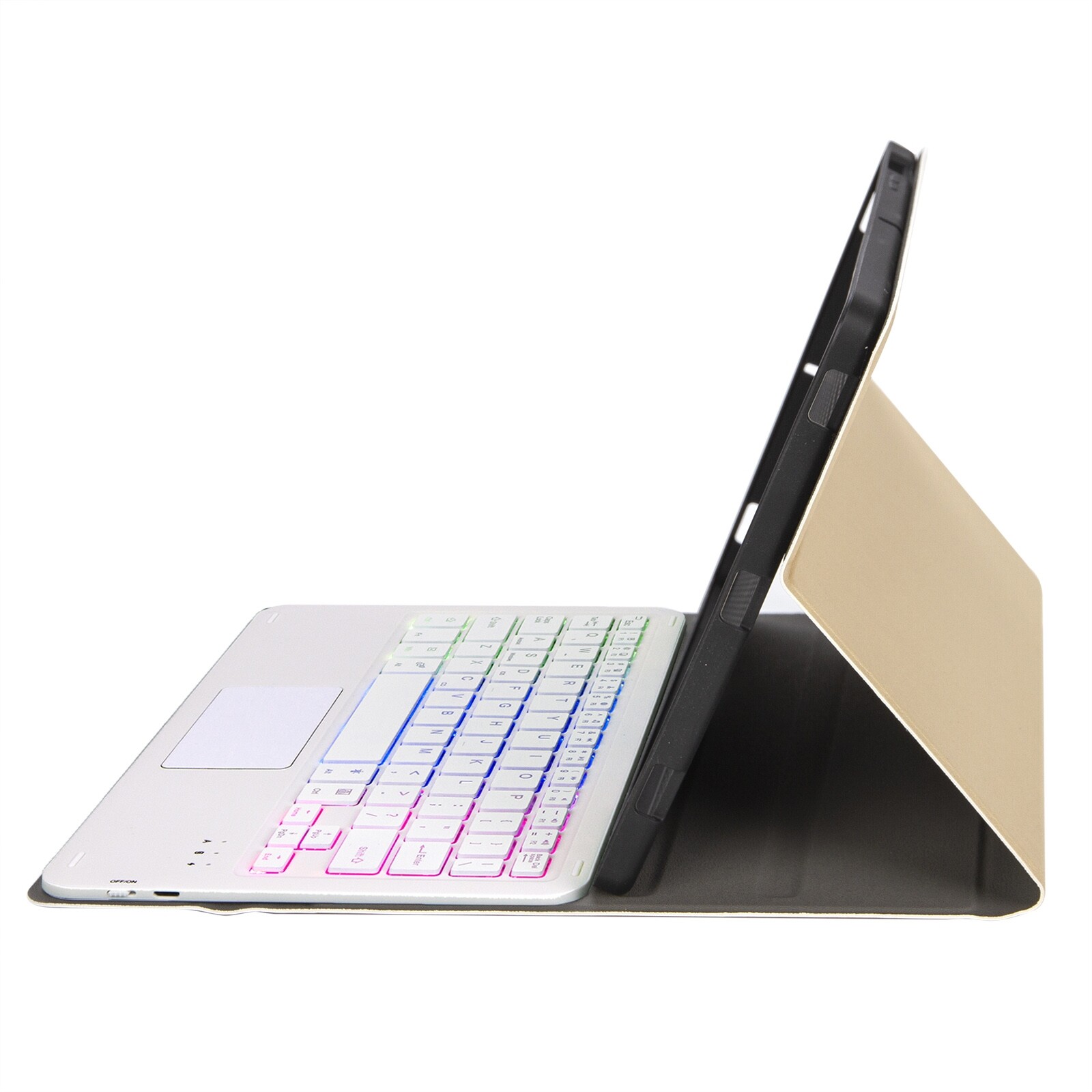 For Samsung Galaxy Tab S8 / S7 A700B-AS Lambskin Texture Backlight Bluetooth Keyboard Leather Tablet Case(Gold)(In Stock)