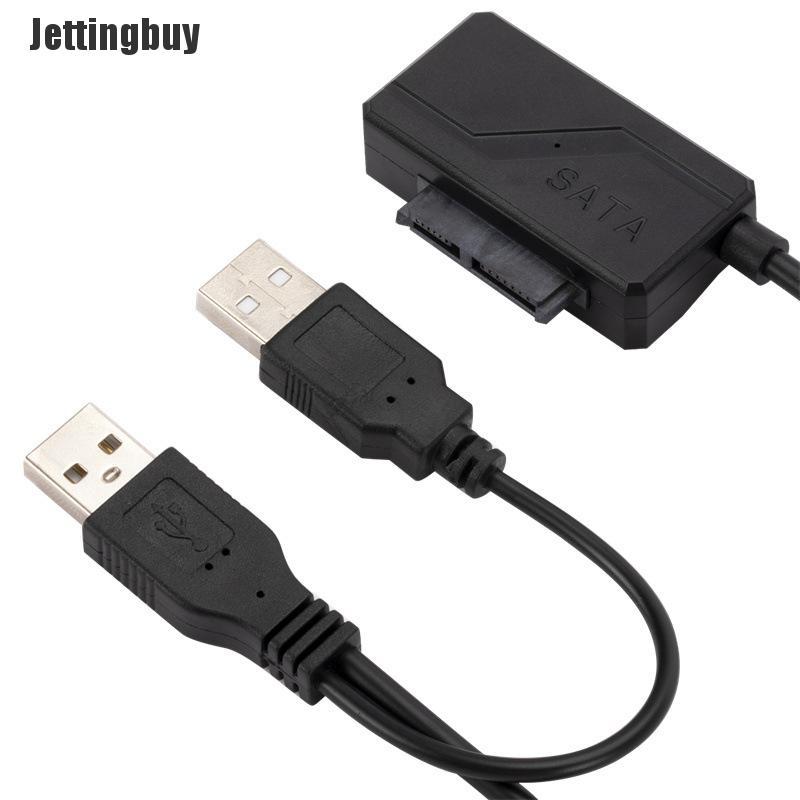 [Jettingbuy] SATA to USB 2.0 Adapter Cable External Power Cable for CD/DVD ROM Slimline Drive