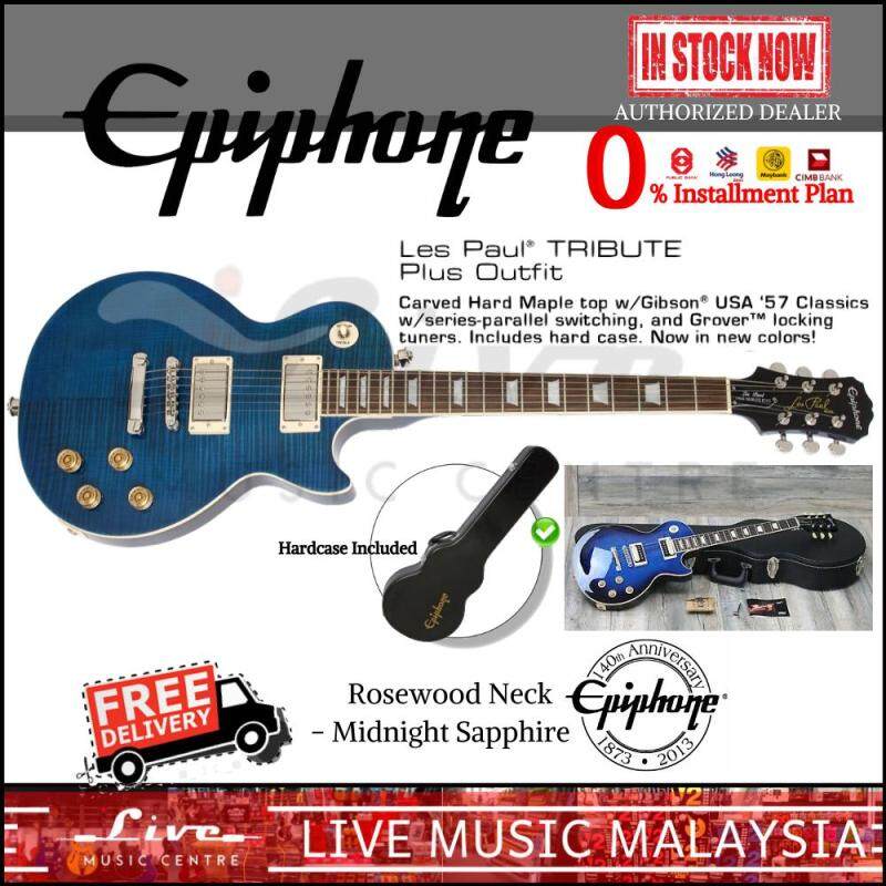 Epiphone Les Paul Tribute Plus 60s Outfit Electric Guitar With Hardcase - Rosewood Neck, Midnight Sapphire Malaysia