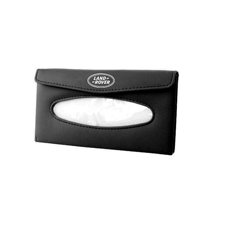 High quality Car Sun Visor Tissue Storage Box Case Auto Paper Towel Leather Tissue Box For Land Rover Range Rover Range Rover Sport Discovery Defender 110 LR3 Defender 90 Freelander2 Discovery 4 Range Rover Evoque