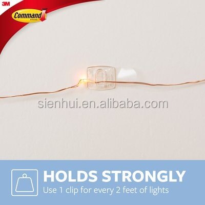 20 clips, 24 strips,3M Command Decorating Clips Damage-Free Hanging cable hook clear plastic hooks small plastic hook