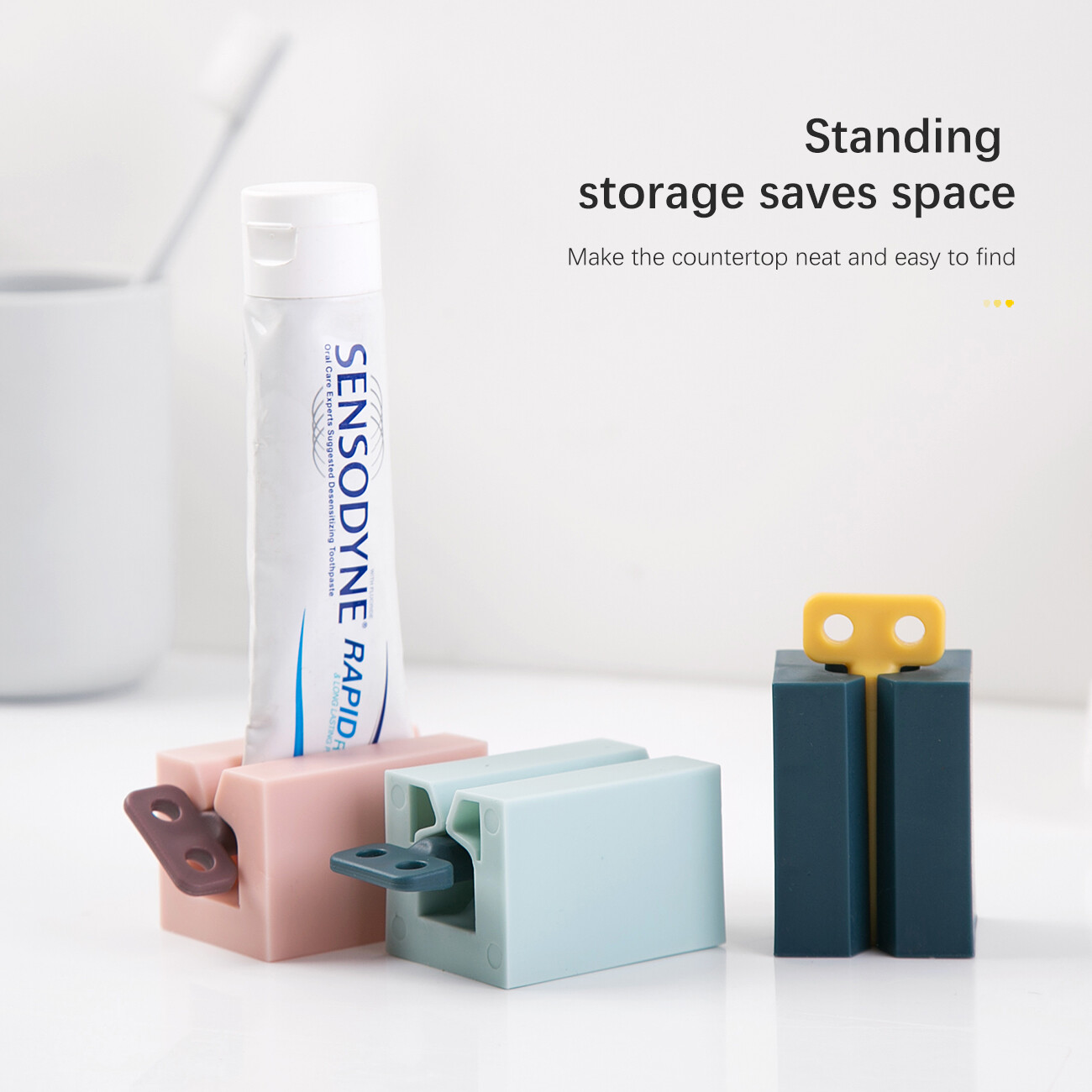 Homenhome Bathroom Toothpaste Tube Squeezer Rolling Squeezer Toothpaste Dispenser Tooth Paste Holder Bathroom Decoration Accessories Sets