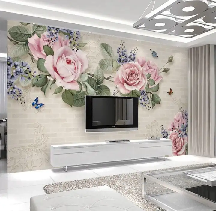 Giấy Dán Tường Nghệ Thuật 3d Hình Bướm Xung Quanh Hoa, Giấy Dán Tường Dán Tường, Trang Trí Phòng Ngủ | Lazada.vn