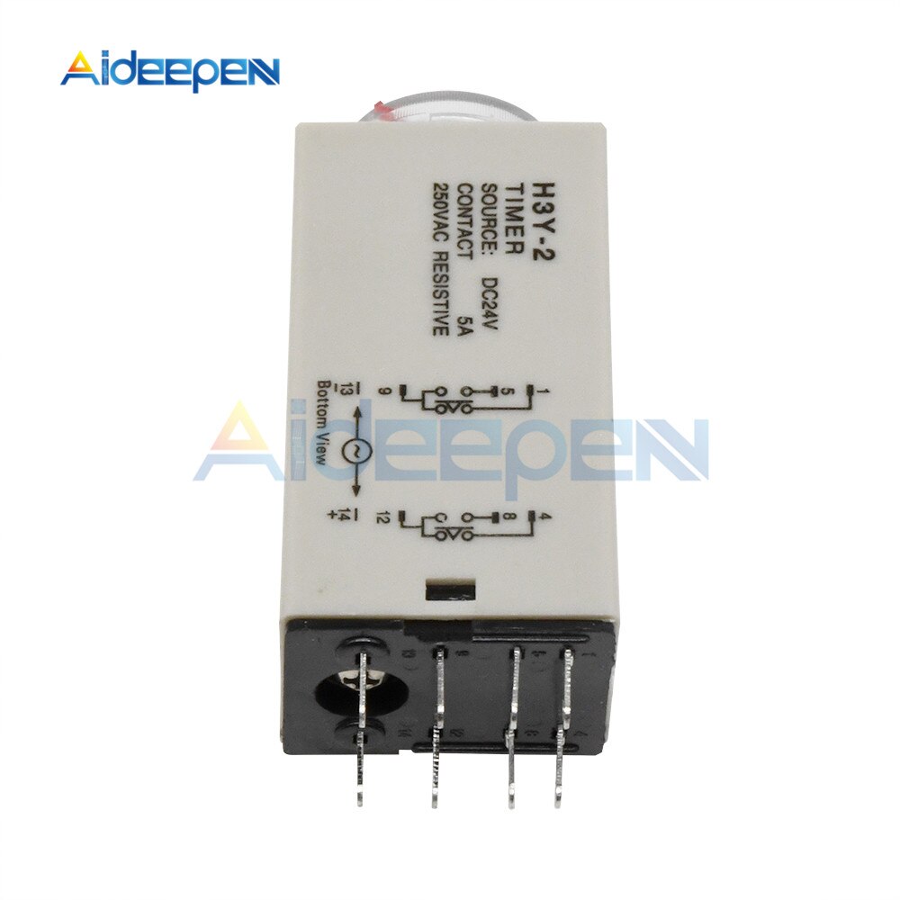 Uxcell AC 110V H3Y-2 Power On Delay Timer Relay – Solid State 0-60S DPDT With Socket