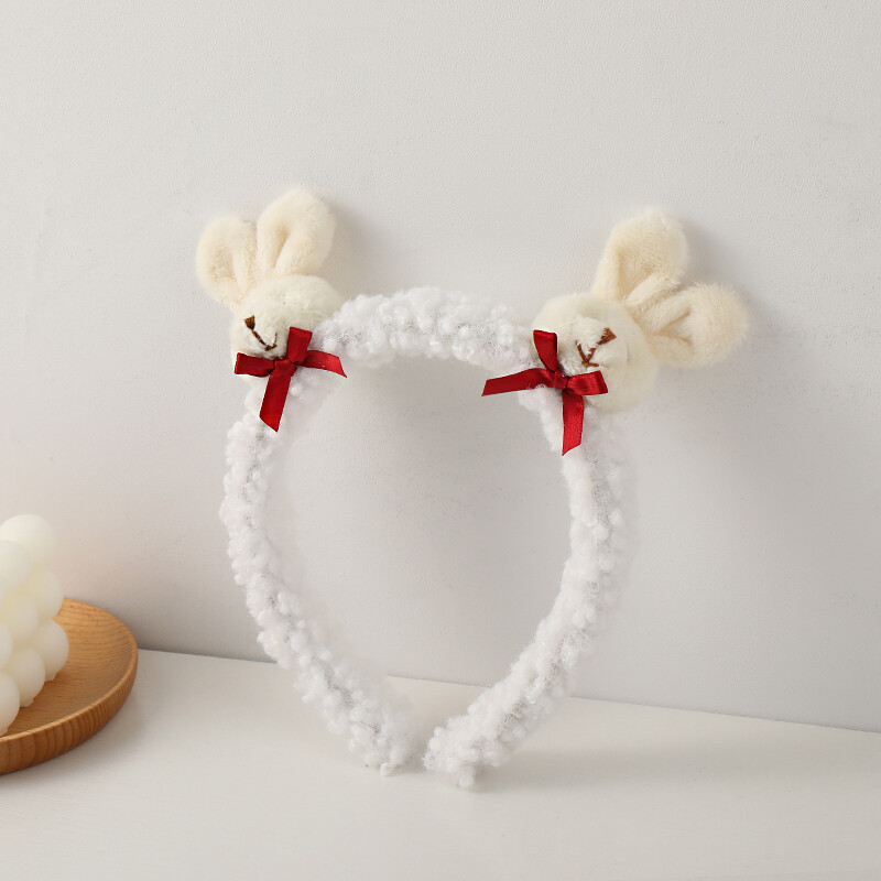 MIAOYA New Style Plush Bear Headband Colorful Love Lamb Wool Hair Accessories For Students Exquisite Birthday Gifts