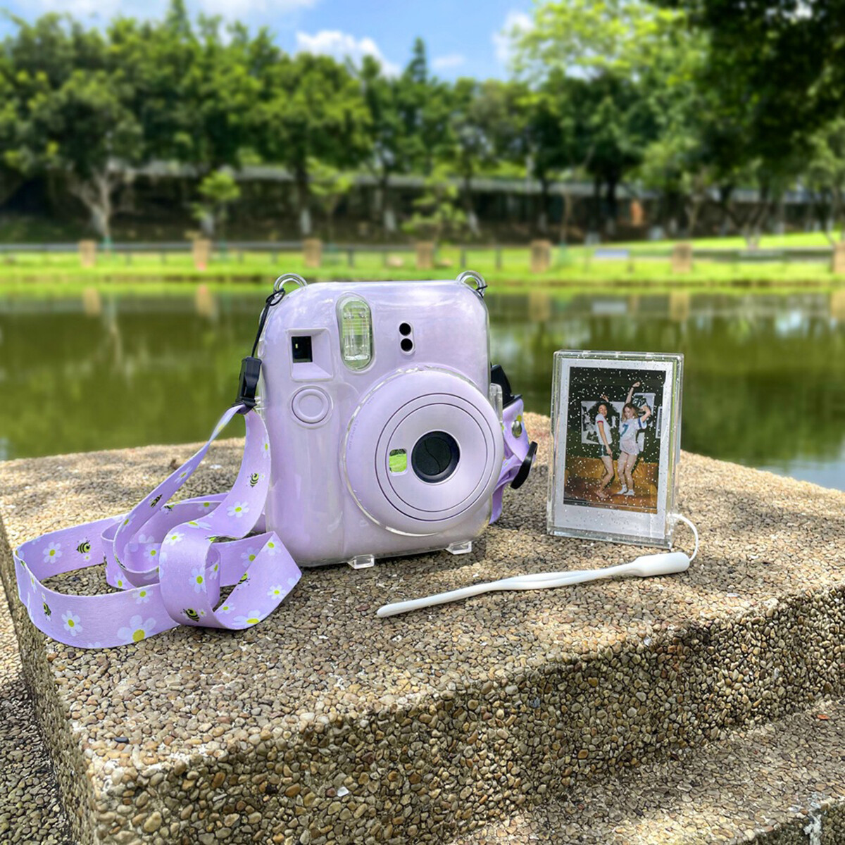 【Yadea hongkong】ốp bảo vệ Instax mini 12 Ốp bảo vệ trong suốt pha lê Túi máy ảnh mini 12 Ốp bảo vệ có dây đeo vai