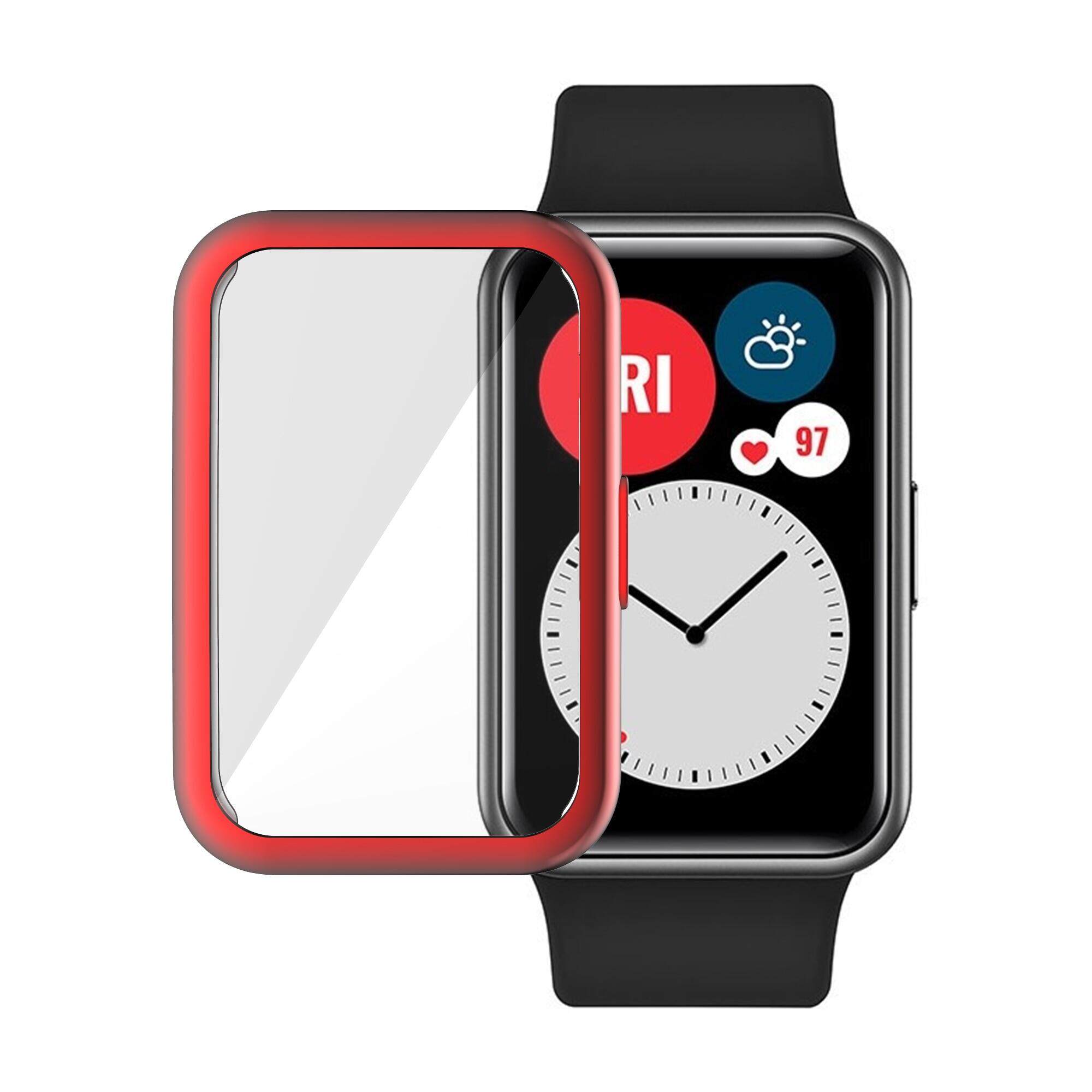 TPU Soft Full Screen Protector Case Shell Edge Frame For Huawei Watch Fit New Thin Anti-fall Plated Bumper Shell for Huawei Watch Fit