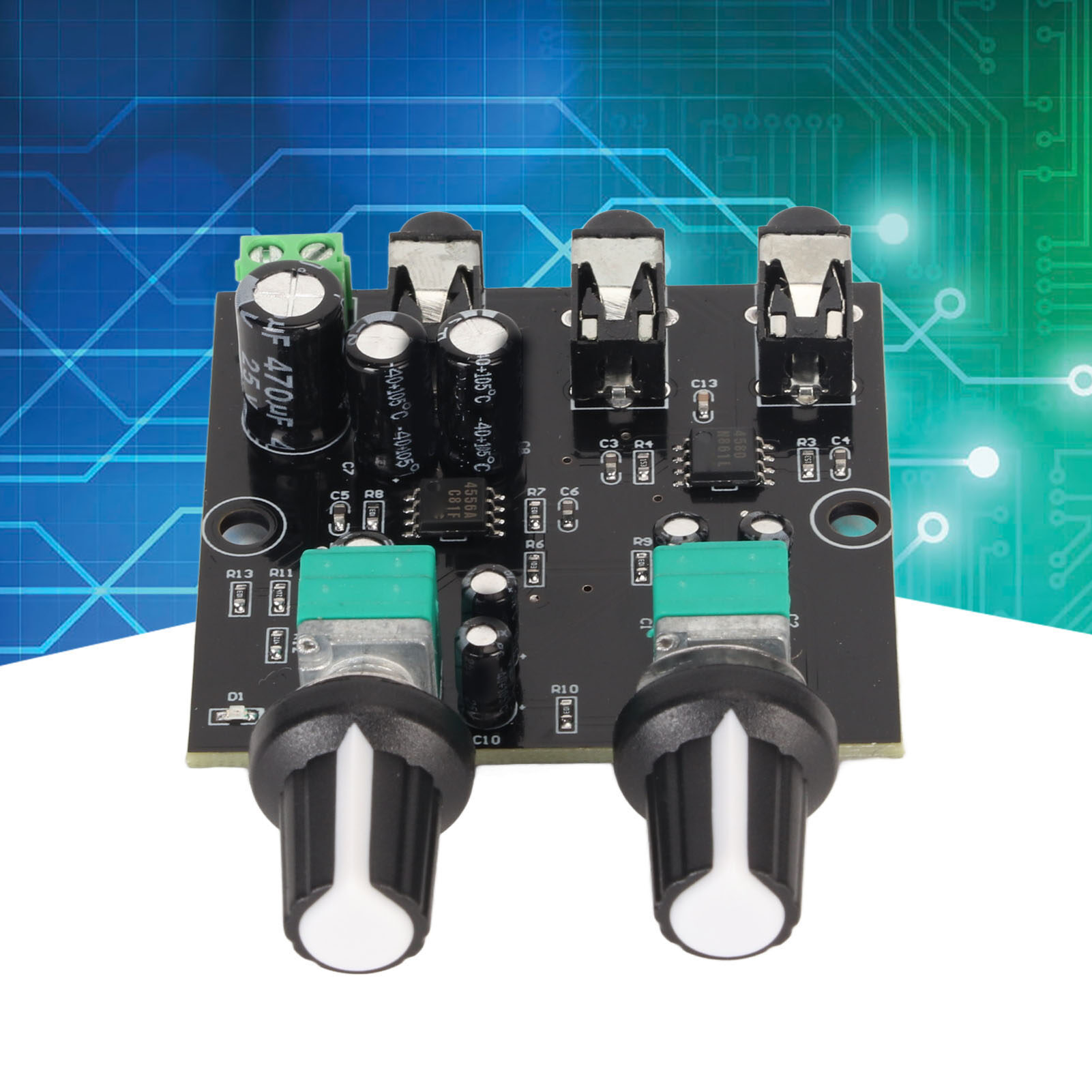 Sound Signal Mixer Board Module DC 5‑12V Stereo Sound Signal Mixer Board Module 2 Channel Input for Headphone