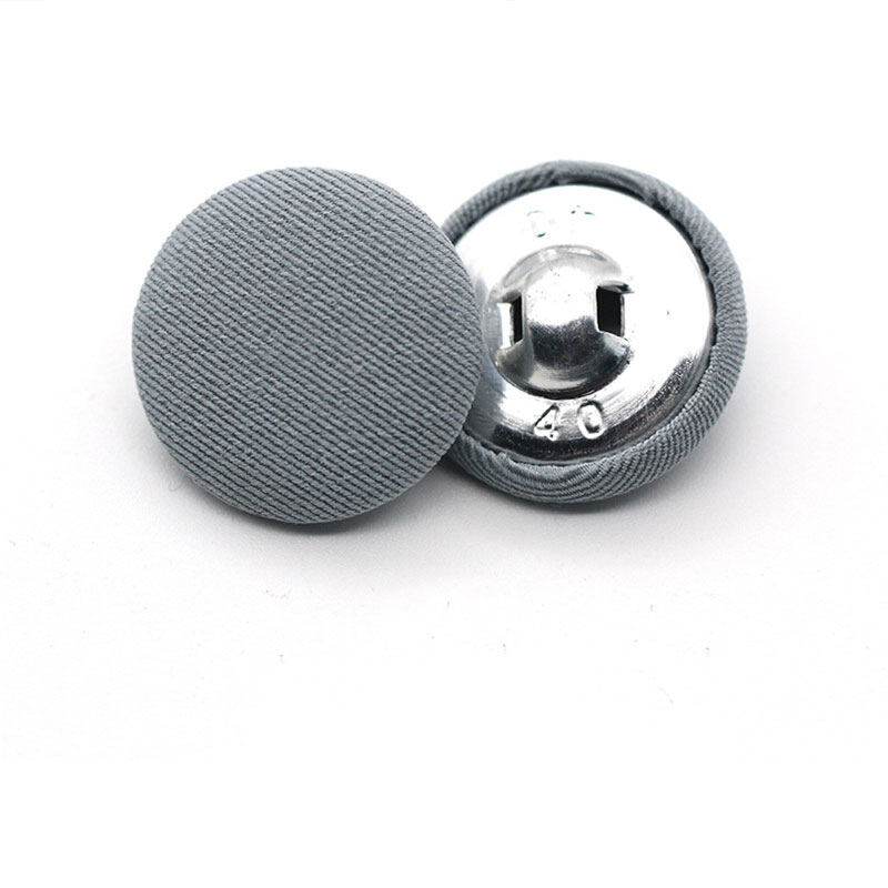 n57h 10Pcs Sewing Accessories Dress Shirt Decorative Fabric Covered Cloth Buttons Metal Buttons Round Clothing Diy