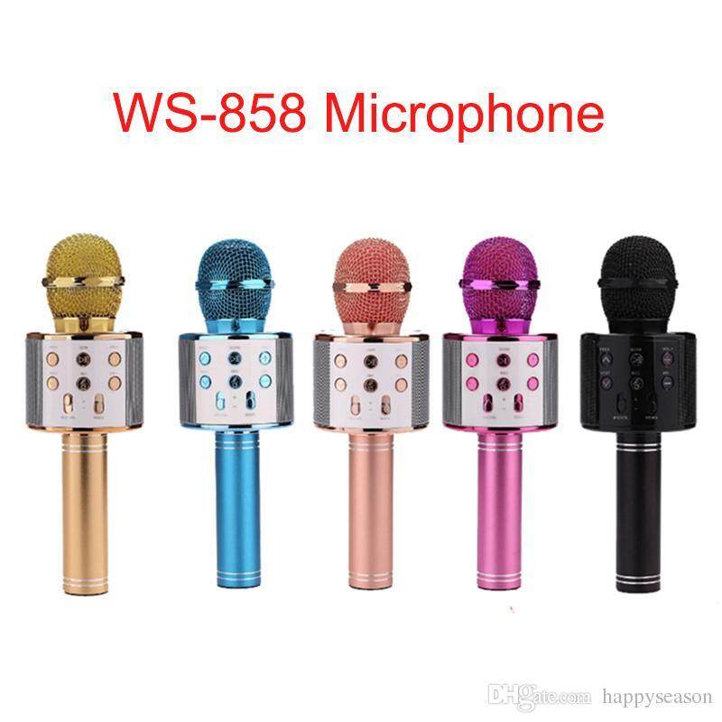 GENUINE Ws858 Portable Wireless Bluetooth Speaker Microphone Mic Handheld Karaoke KTV Singing Function ENGLISH VERSION