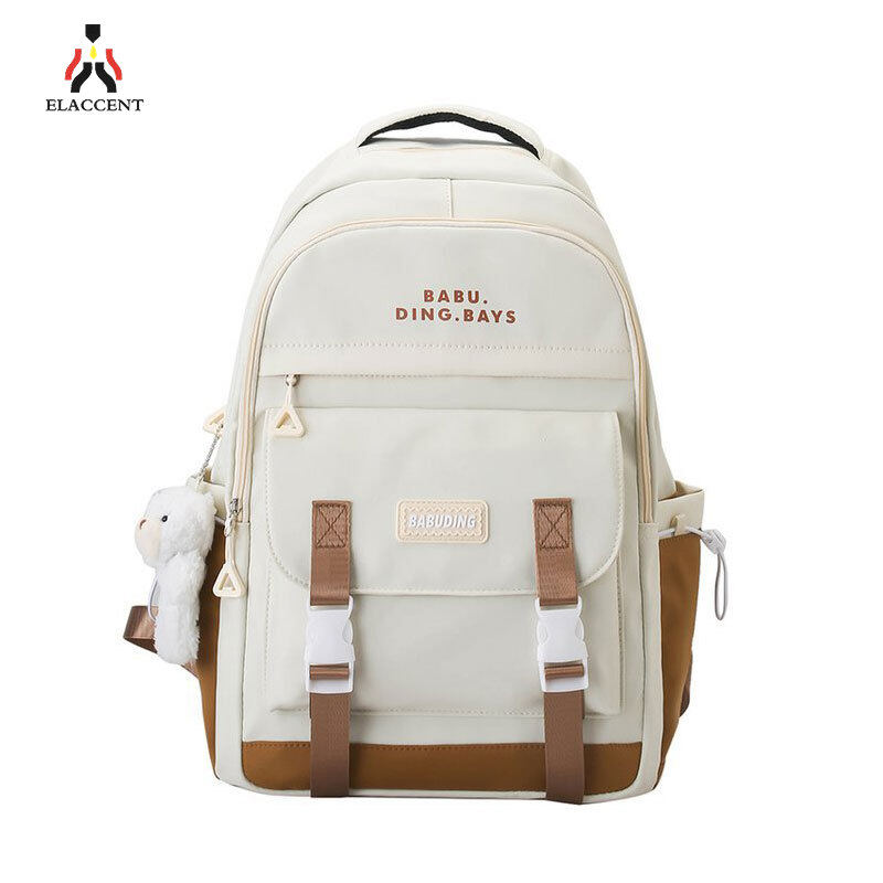 ELACCENT Women's School Bag Junior High School High School College Backpack Large Capacity Backpack