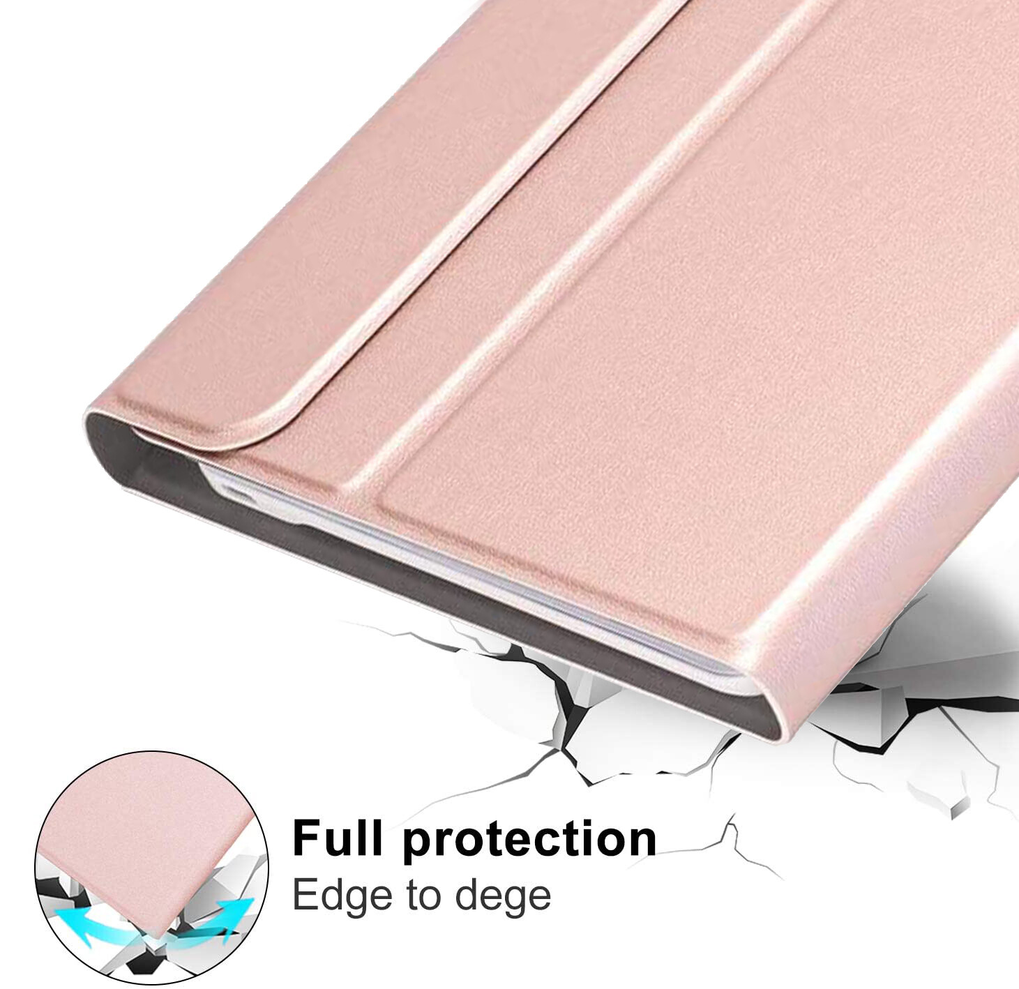Vỏ bàn phím với hộp đựng bút chì cho iPad Mini 7 2024 A17 Pro, Bàn phím Bluetooth không dây và mạnh mẽ ngủ tự động/wake lật da thông minh bìa cho iPad Mini 6th 5th 4 3 2 1