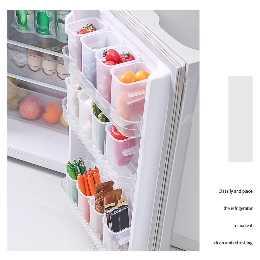 1/2Pcs Refrigerator Organizer Box Classification Plastic Convenient Fridge Side Door Storage Box Home Kitchen Supplies