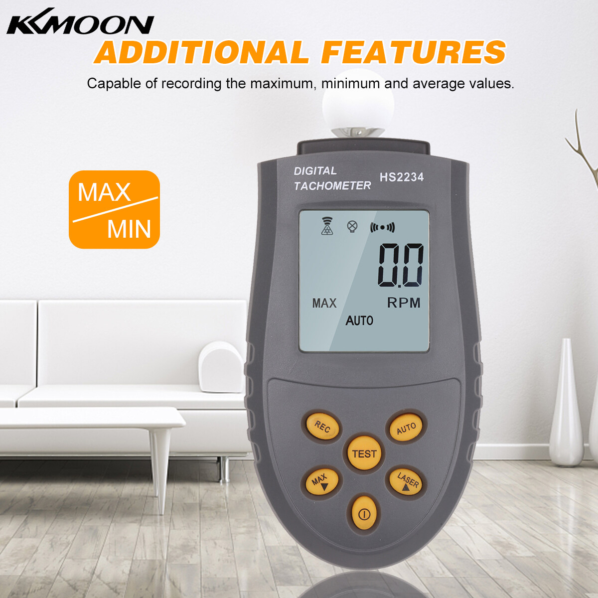 KKmoon Portable Highprecision Digital Tachometer with Laser Manual