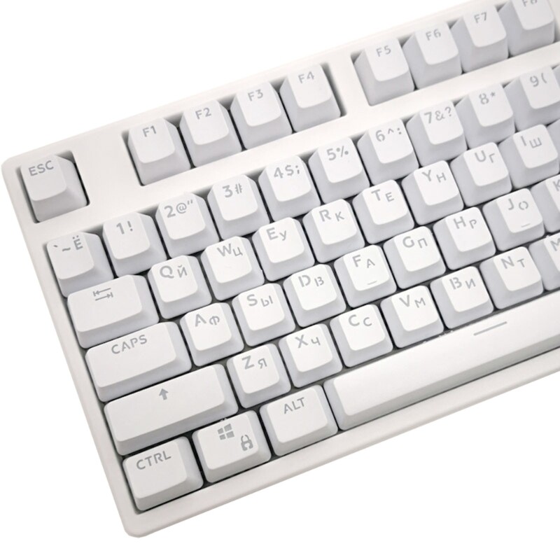 104 Keys Mechanical Keyboard ABS Backlit Keycaps Russian Korean Transparent Keycap for Mechanical 87/104 storm Milo