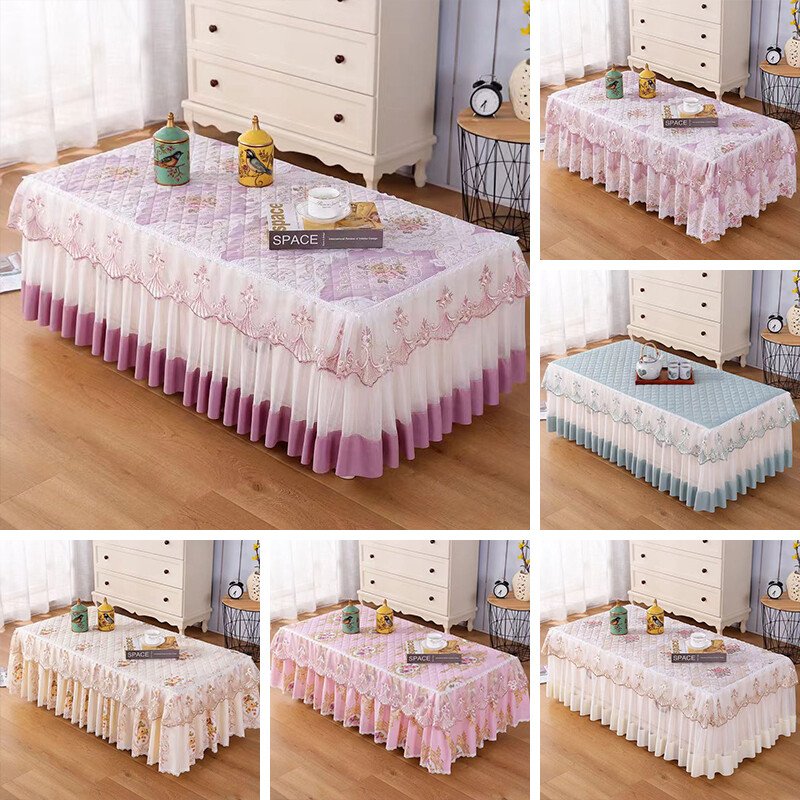 Table cloth, tablecloth cover, tea table cloth, rectangular tea table cover, cloth lace tablecloth, European style TV cabinet, dust cover, living room, household