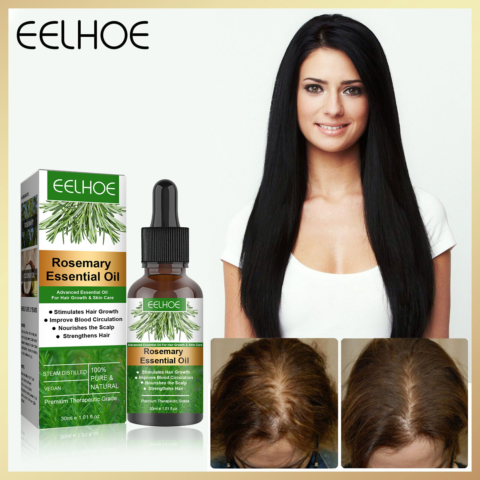 Eelhoe Rosemary Essential Oil Hair Treatment For Frizzy And Dry Hair