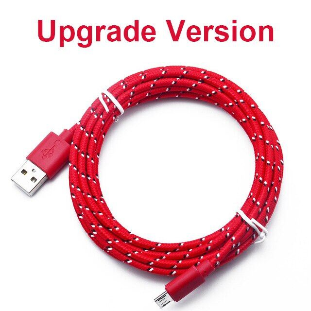 Usb hd cable 1m/3m data sync usb charger cable for android phone nylon braided microusb cables