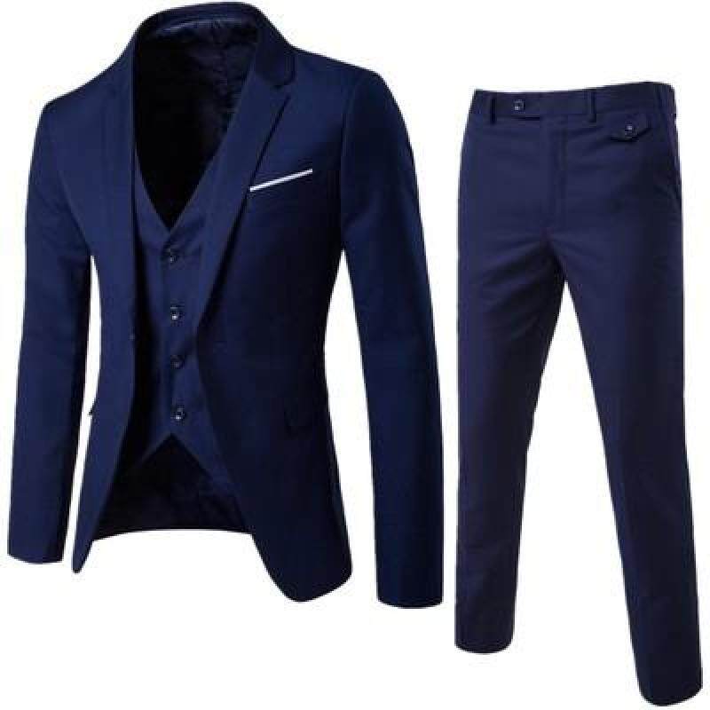 Bộ áo vest nam chất liệu dày dặn dáng slim tôn dáng người mặc thích hợp đám cưới lễ tiệc phong cách Hàn Quốc