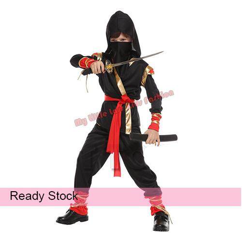 Kids Halloween Ninja Boy Cosplay Costume 4-8y toys for girls
