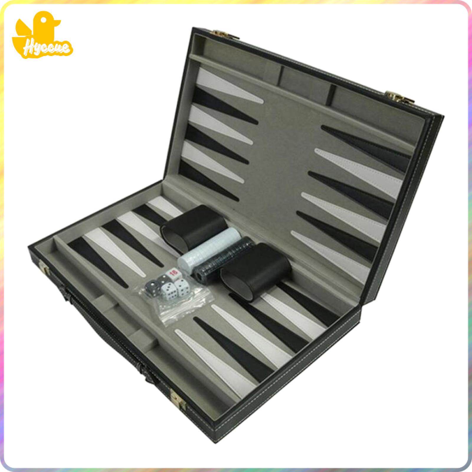 Hyccue Collapsible Backgammon Set Classic Portable Travel Board with Playing Pieces