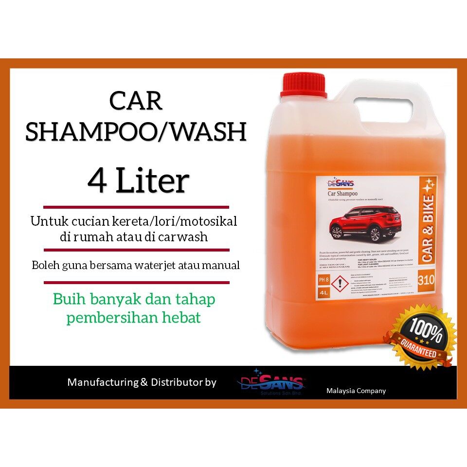 Desans 310 Foam Carwash Shampoo Liquid Detergent 4000 Ml Bubble Snow Wash Lazada