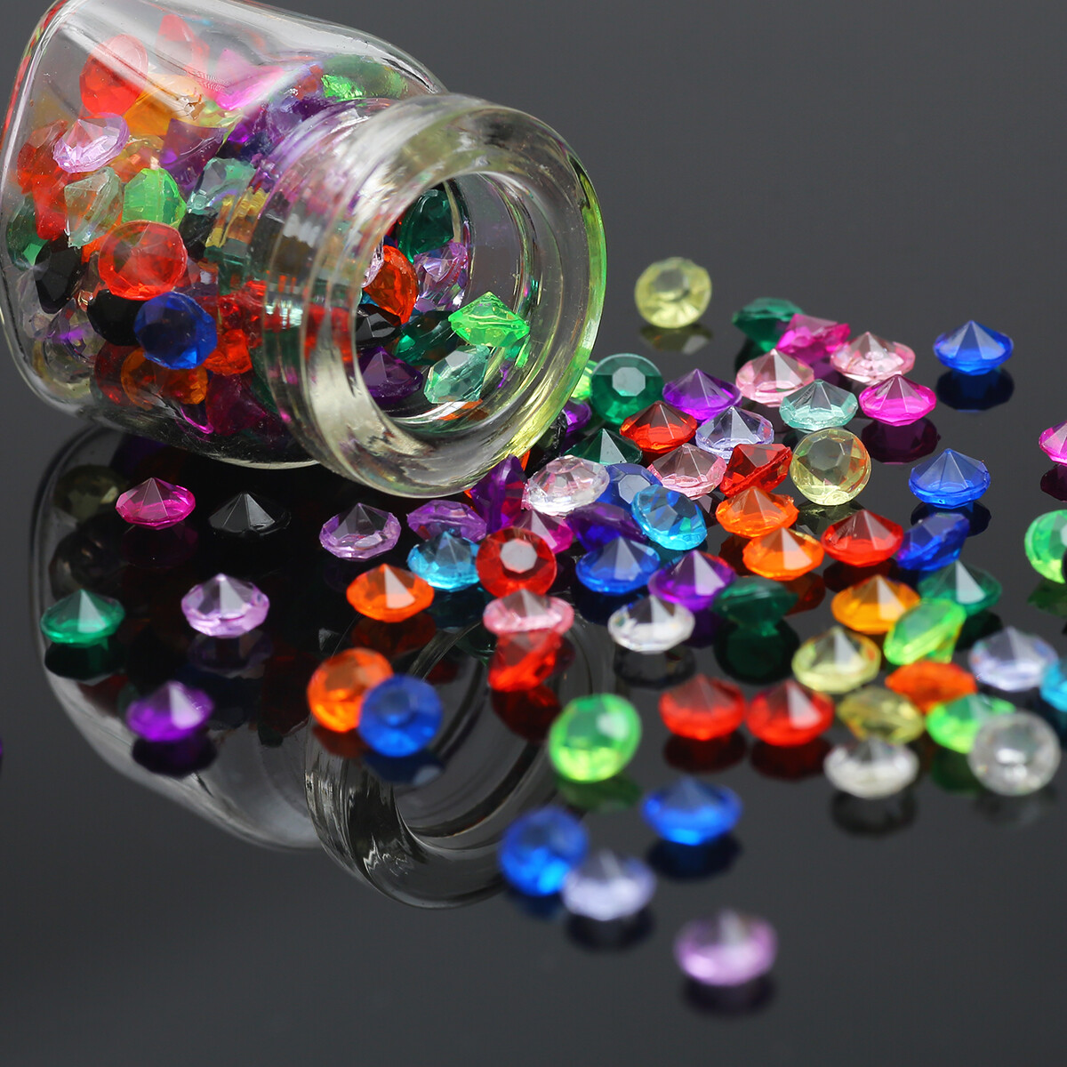 1000Pcs 3mm Colorful Diamond Pointed Acrylic Crystal Rhinestone For Wedding Party Decoration And DIY Nail Art Craft