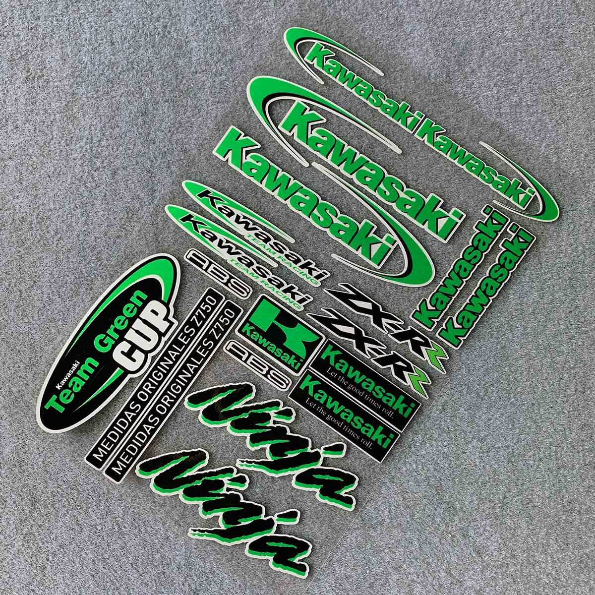 1 Set Reflective Car Styling VINYL STICKERS For Kawasaki Ninja MOTO GP MOTORCYCLE RACING Helmet Motorcycle Stickers Decals