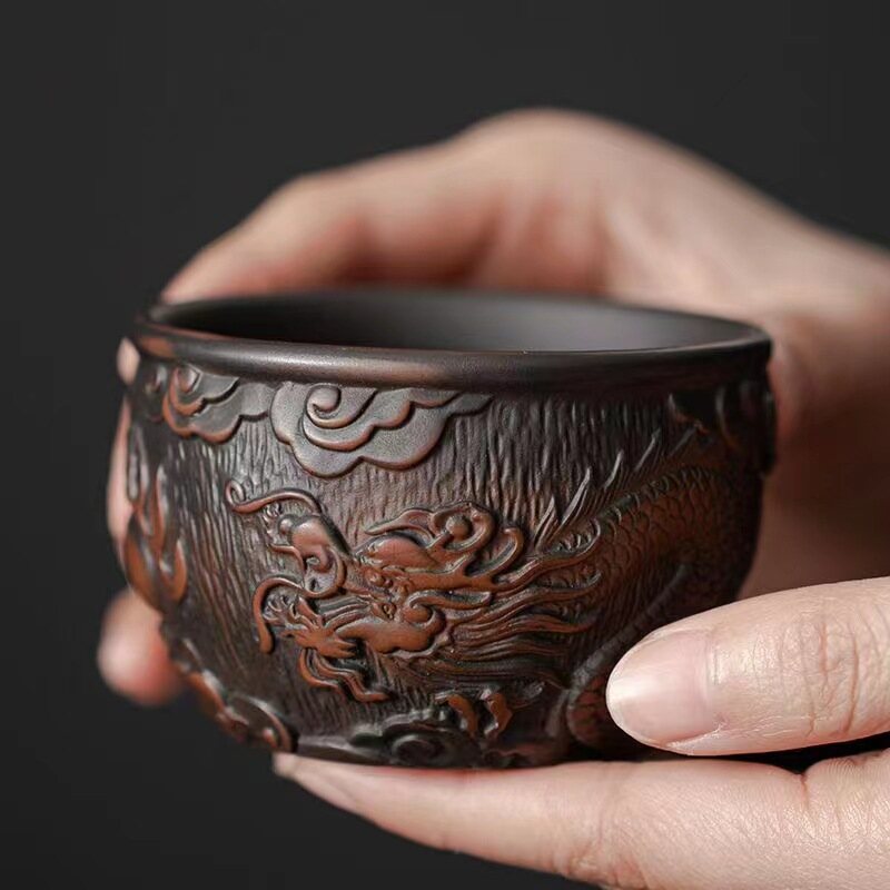 Purple Pottery Tea Cup Master Cup Purple Clay Tea Cup Kung Fu Tea Set Single Cup Large Tea Bowl Tea Table Ornament