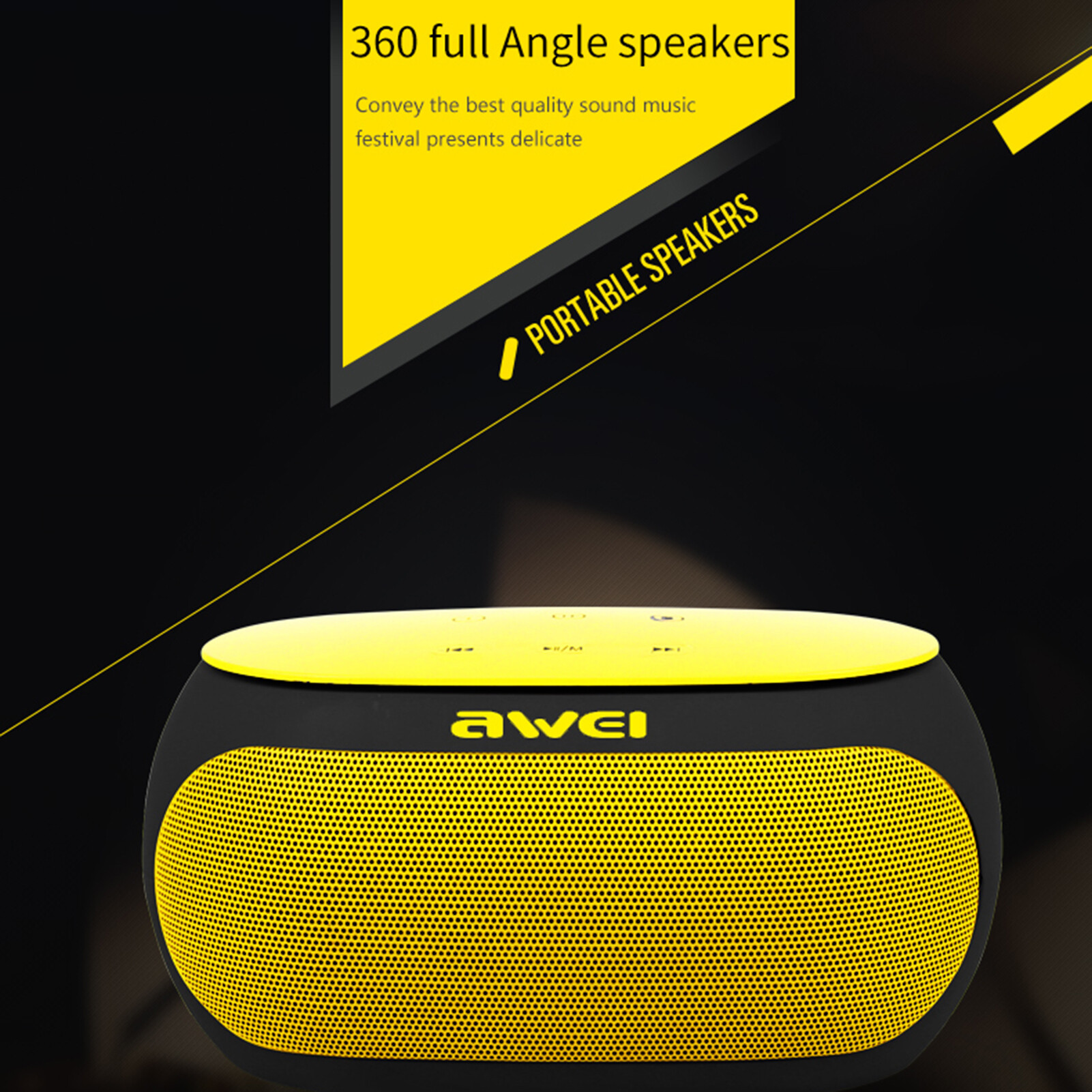Awei Y200 Loa Siêu Trầm Âm Thanh Nổi Tương Thích Bluetooth Mini Tương Thích Hoàn Toàn Với Bluetooth