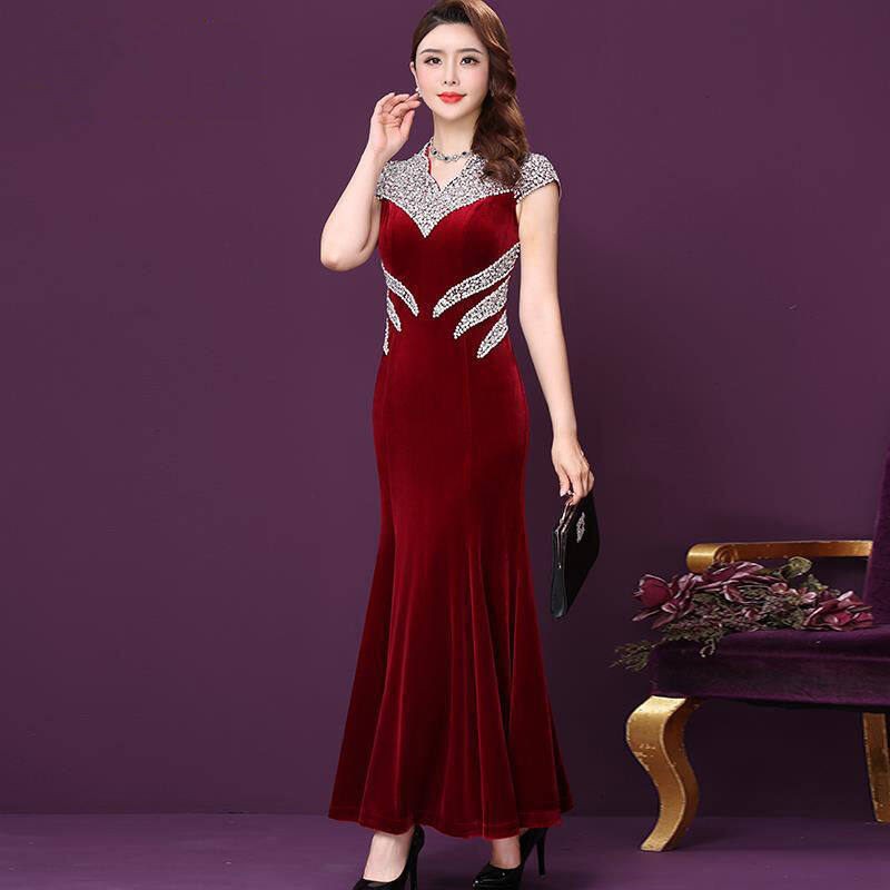 maroon gown for ninang