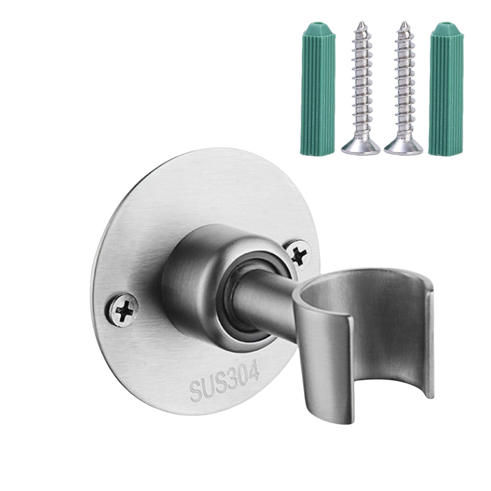 304 stainless steel shower bracket without punching Shower Head Bracket Wall Mounted 360° Rotation Shower Spray Holder