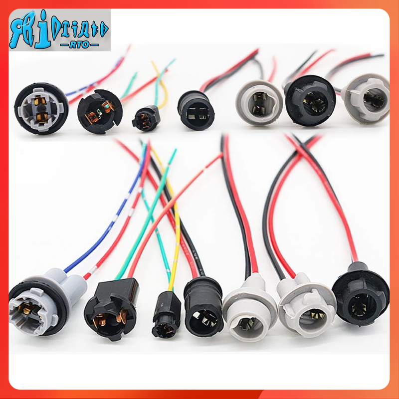 Rto t10 w5w t5 t15 soft bulb holder adapters cable led bulb connector socket wedge base light bulb plug extension wiring harnesses