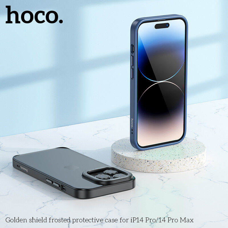HOCO for iPhone 14 Case Golden Shield frosted protective Case for ...