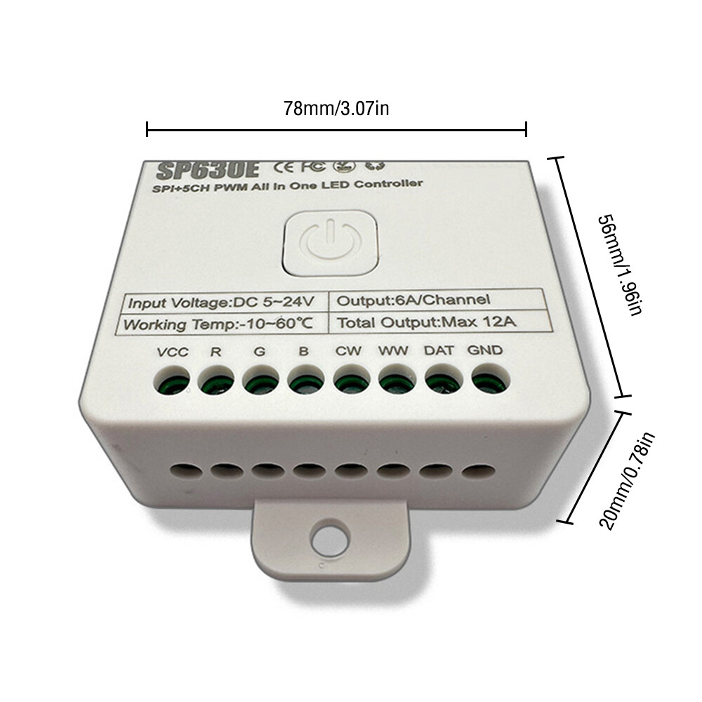 Aideepen SP630E Bluetooth LED Controller RGB Dream Color LED Pixels Strip Light DC5~24V APP Remote Controller
