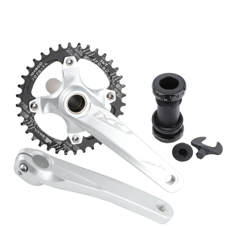 IXF 104 BCD 32T 34T 36T 38T Mountain Bike 170mm Crankset, Aluminum Alloy MTB Crank Set Round Narrow Wide Chainring Bottom Bracket Bolts, fit Shimano